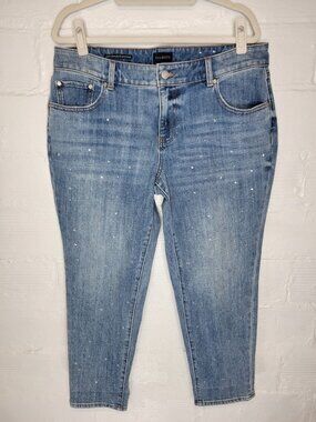 Talbots Women's Size 14WP Petite Jeans Everyday Relaxed Jean Gems Jewels